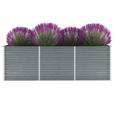 Vidaxl fioriera raccolta 240x80x77 cm grigio in acciaio zincato
