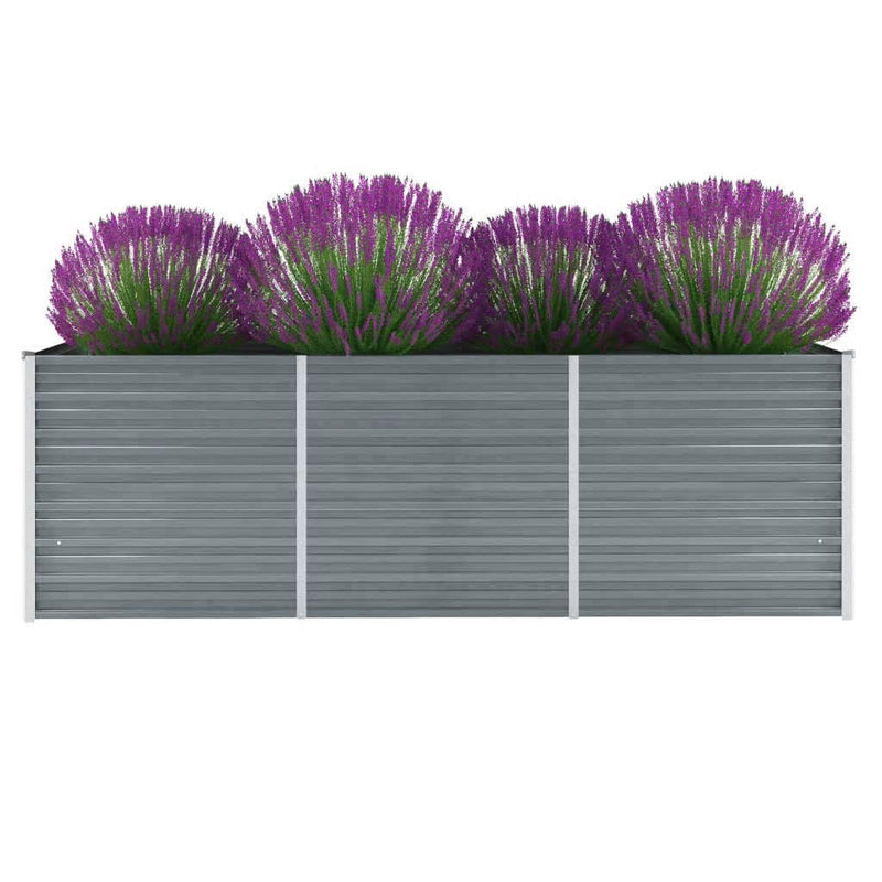 Vidaxl plantenbak verhoogd 240x80x77 cm gegalvaniseerd staal grijs