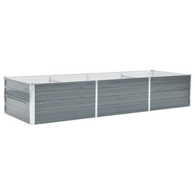 Vidaxl fioriera inserto 240x80x45 cm grigio in acciaio zincato