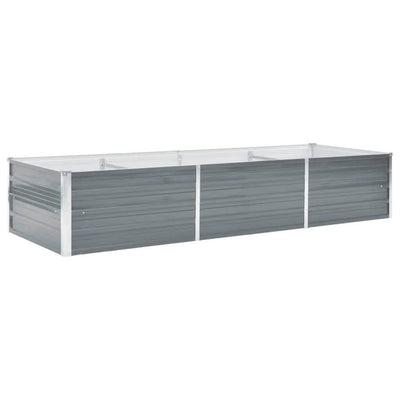 Vidaxl fioriera inserto 240x80x45 cm grigio in acciaio zincato