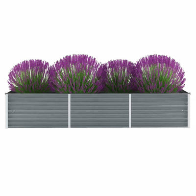 Vidaxl fioriera inserto 240x80x45 cm grigio in acciaio zincato