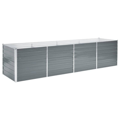 Vidaxl fioriera raccolta 320x80x77 cm grigio in acciaio zincato