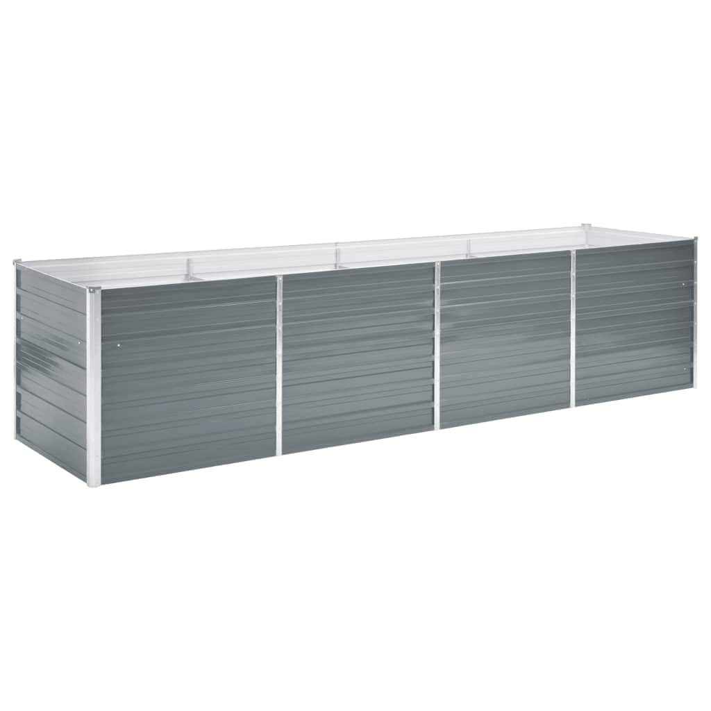 Vidaxl fioriera raccolta 320x80x77 cm grigio in acciaio zincato