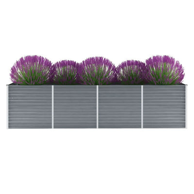 Vidaxl fioriera raccolta 320x80x77 cm grigio in acciaio zincato