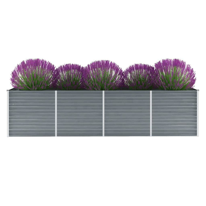 Vidaxl fioriera raccolta 320x80x77 cm grigio in acciaio zincato