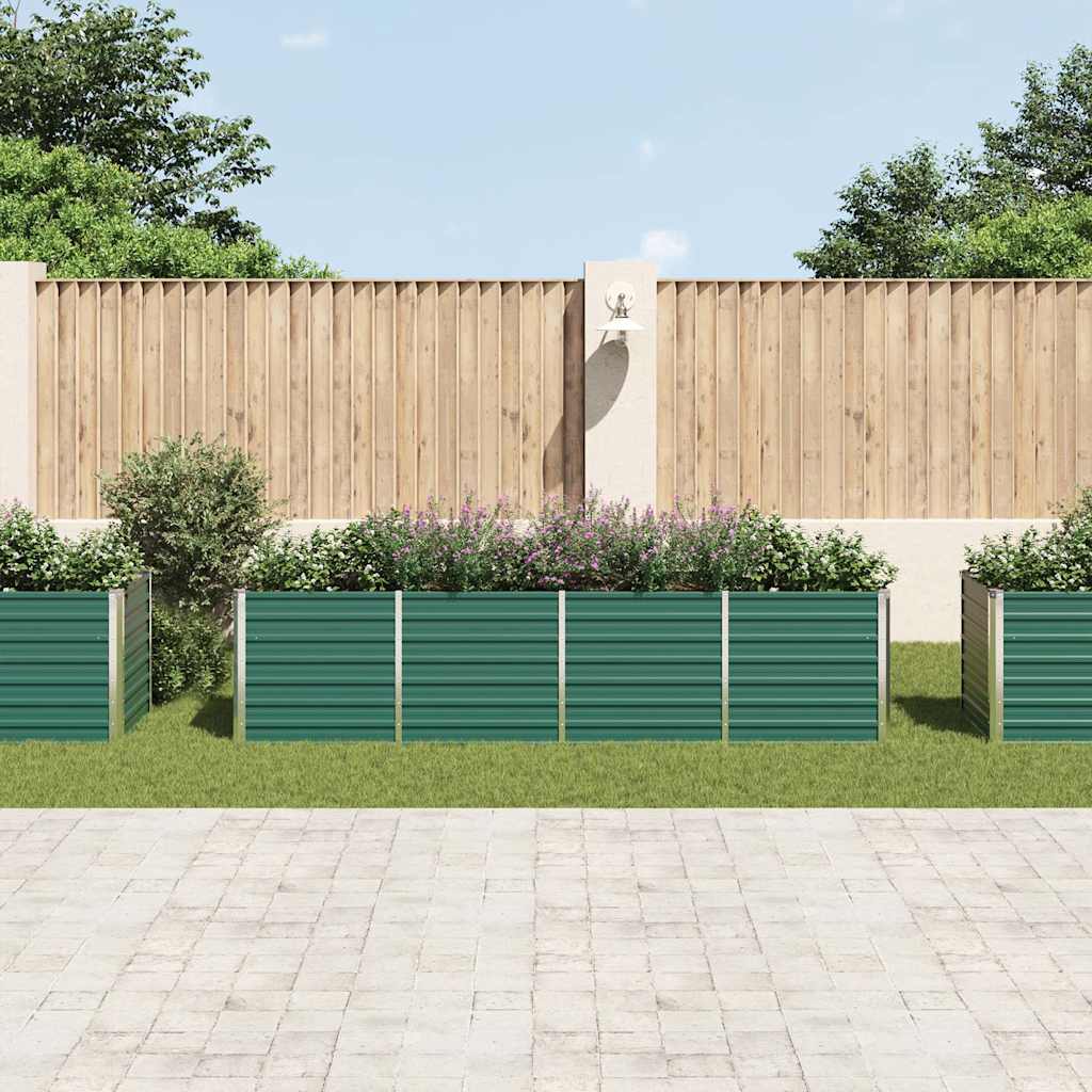 Fioriera vidaxl inserita 320x80x77 cm verde galvanizzato