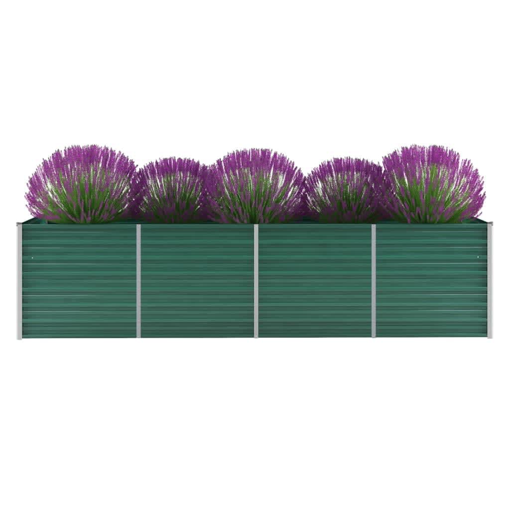 Fioriera vidaxl inserita 320x80x77 cm verde galvanizzato