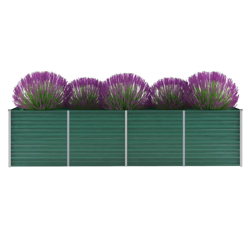 Fioriera vidaxl inserita 320x80x77 cm verde galvanizzato