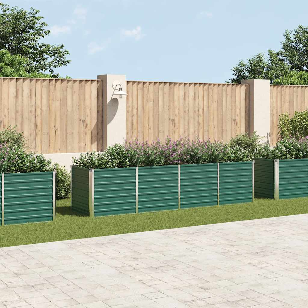 Fioriera vidaxl inserita 320x80x77 cm verde galvanizzato
