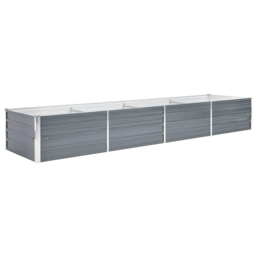 Plantador Vidaxl elevado 320x80x45 cm de acero galvanizado gris
