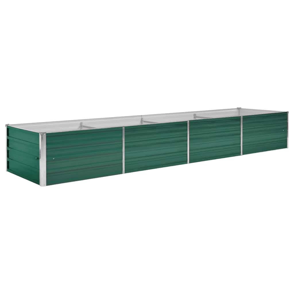 Plantador Vidaxl insertado 320x80x45 cm de acero galvanizado verde