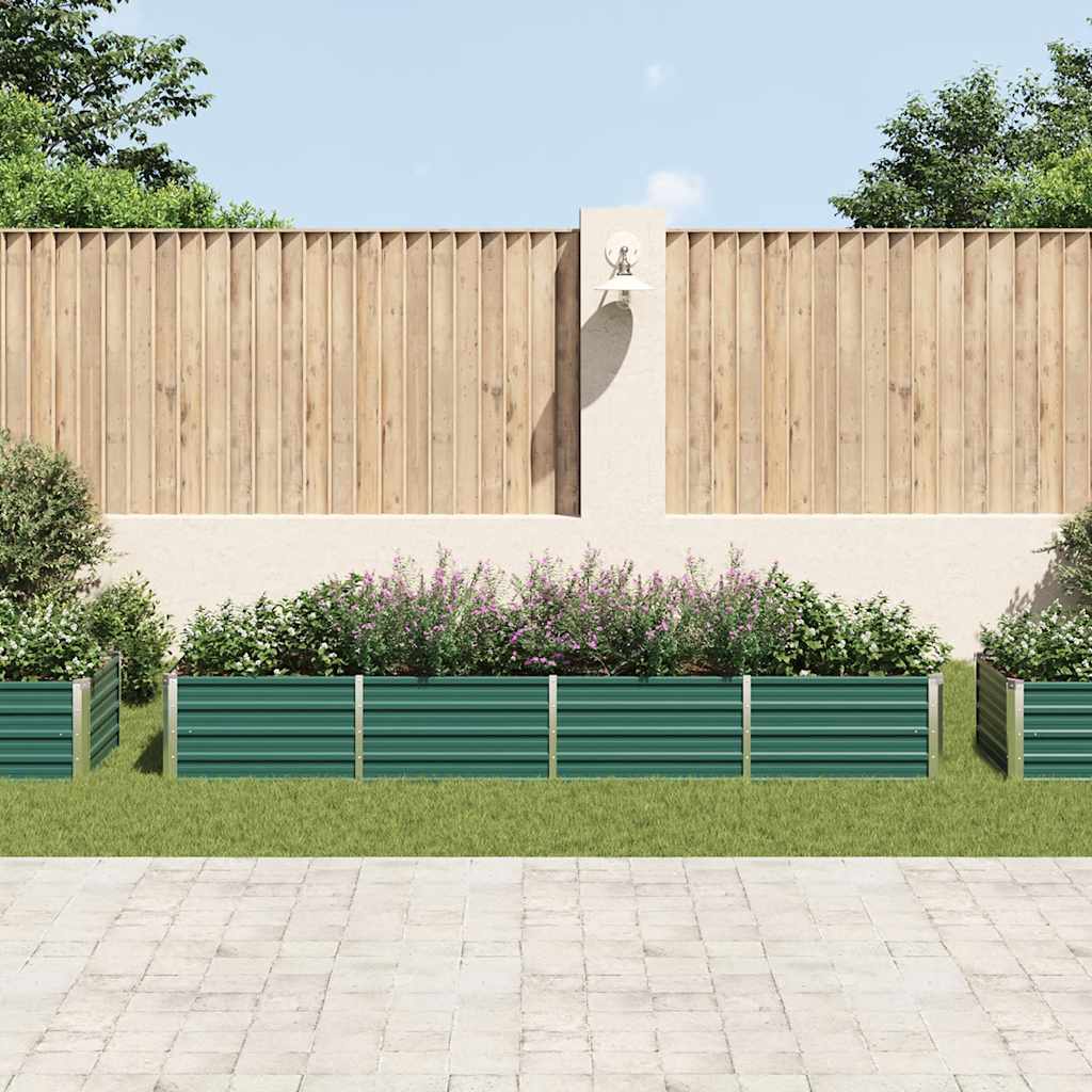 Plantador Vidaxl insertado 320x80x45 cm de acero galvanizado verde