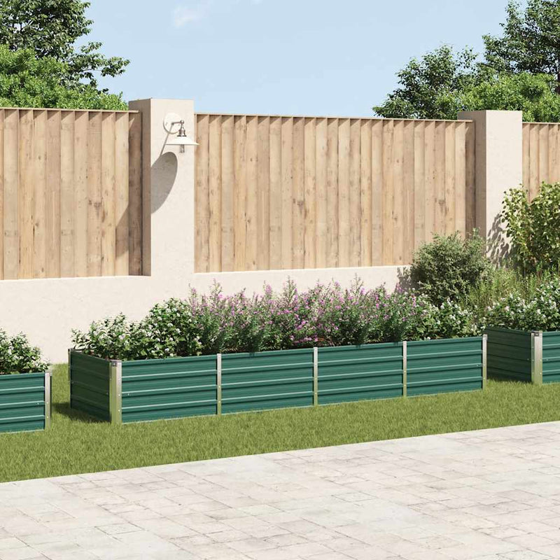 Plantador Vidaxl insertado 320x80x45 cm de acero galvanizado verde