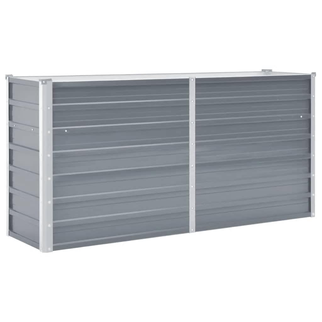 Vidaxl fioriera raccolta 160x40x77 cm grigio in acciaio zincato