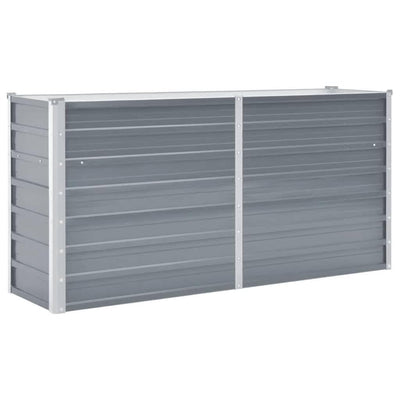 Plantador Vidaxl elevado 160x40x77 cm de acero galvanizado gris