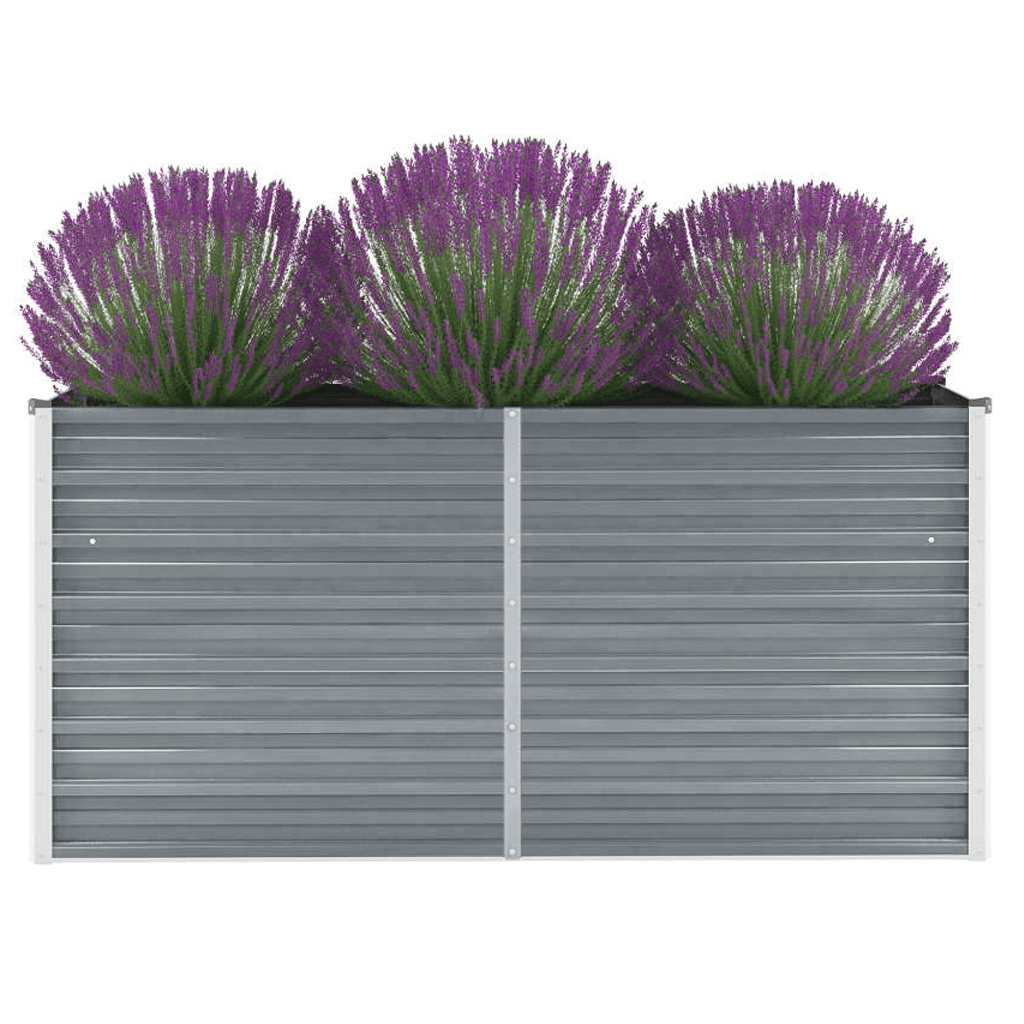 Plantador Vidaxl elevado 160x40x77 cm de acero galvanizado gris