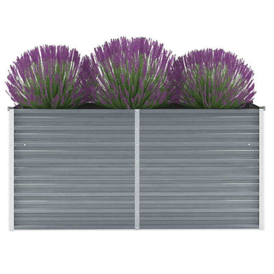 Plantador Vidaxl elevado 160x40x77 cm de acero galvanizado gris