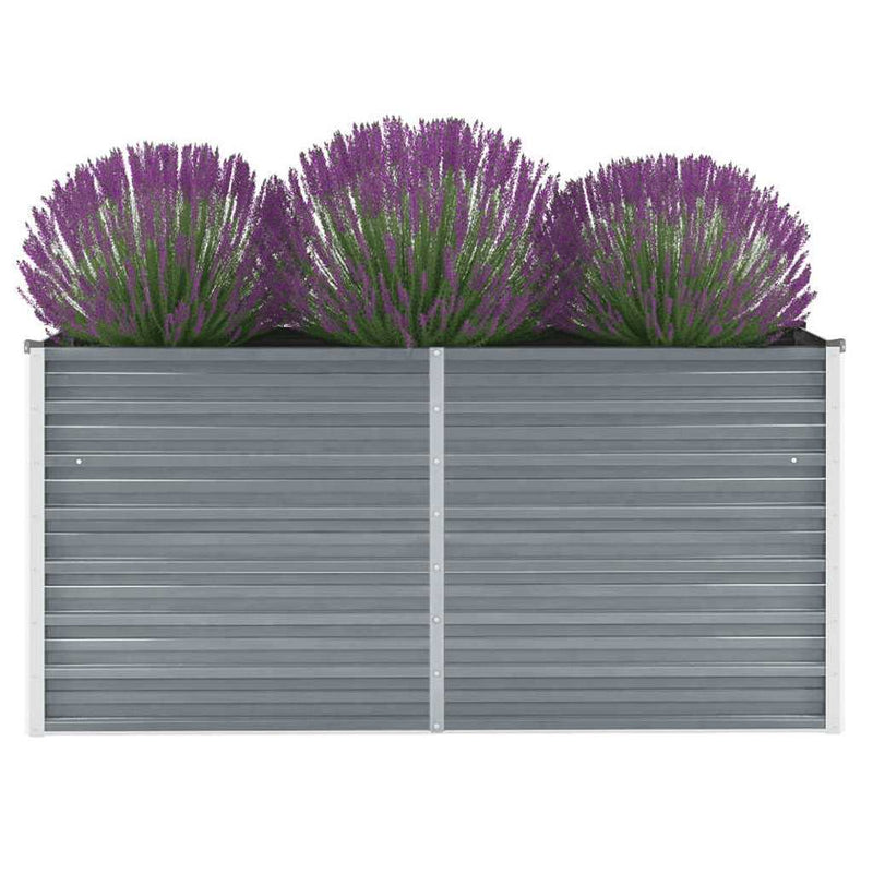 Vidaxl fioriera raccolta 160x40x77 cm grigio in acciaio zincato