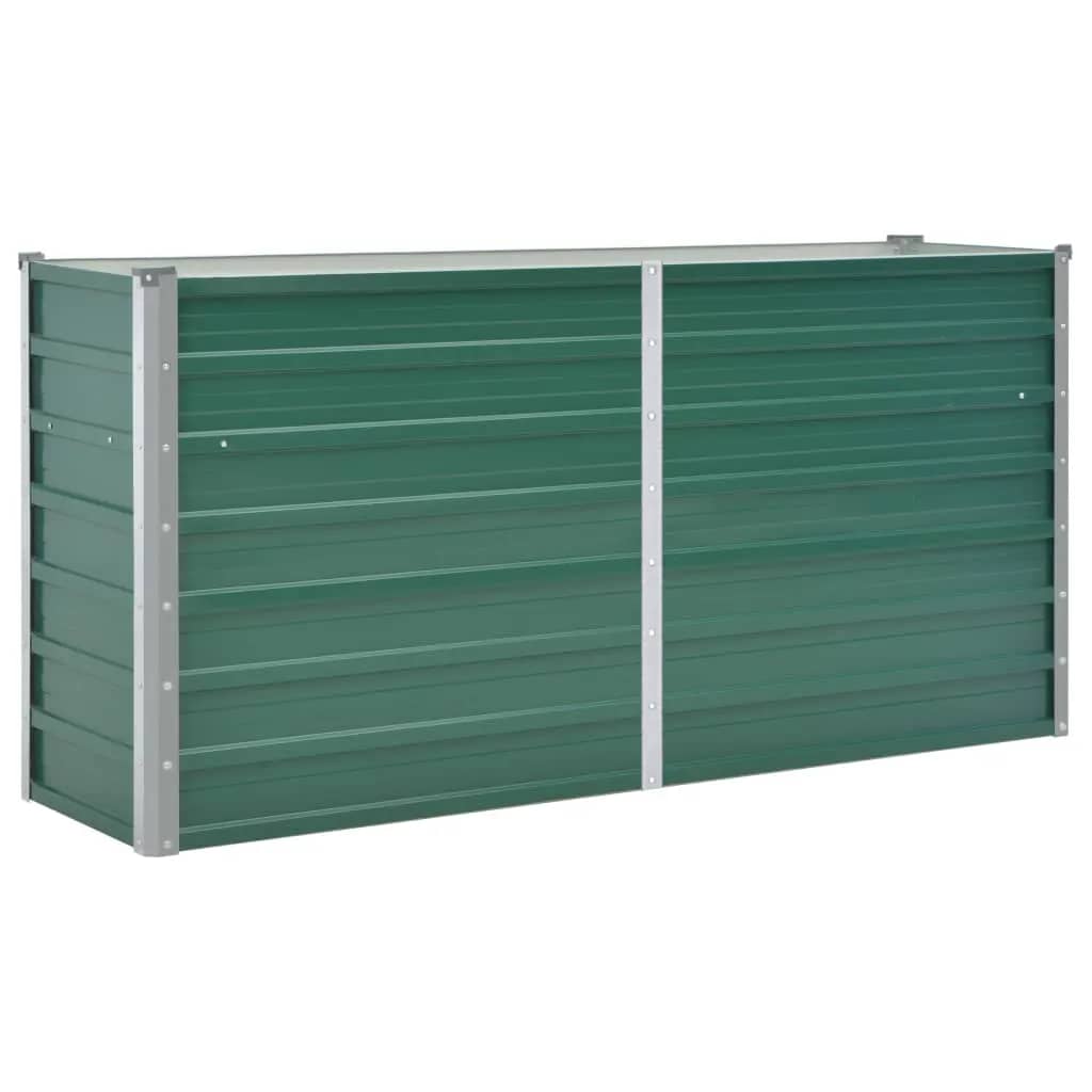 Plantador Vidaxl elevado 160x40x77 cm de acero galvanizado verde