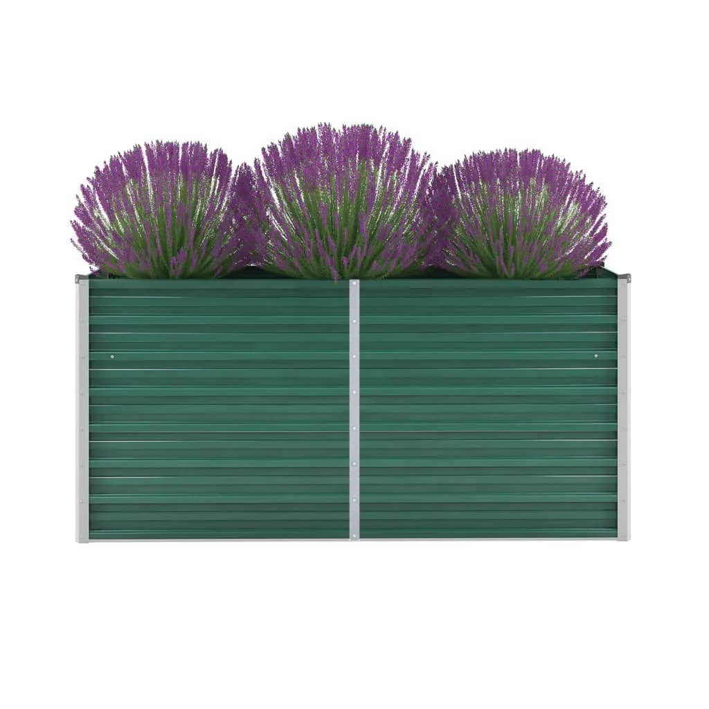Plantador Vidaxl elevado 160x40x77 cm de acero galvanizado verde