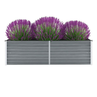 Vidaxl fioriera raccolta da 160x40x45 cm grigio in acciaio zincato