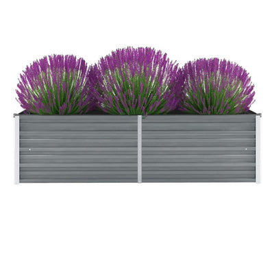 Vidaxl fioriera raccolta da 160x40x45 cm grigio in acciaio zincato
