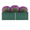 Vidaxl Planning Box elevado 160x40x45 cm de acero galvanizado verde