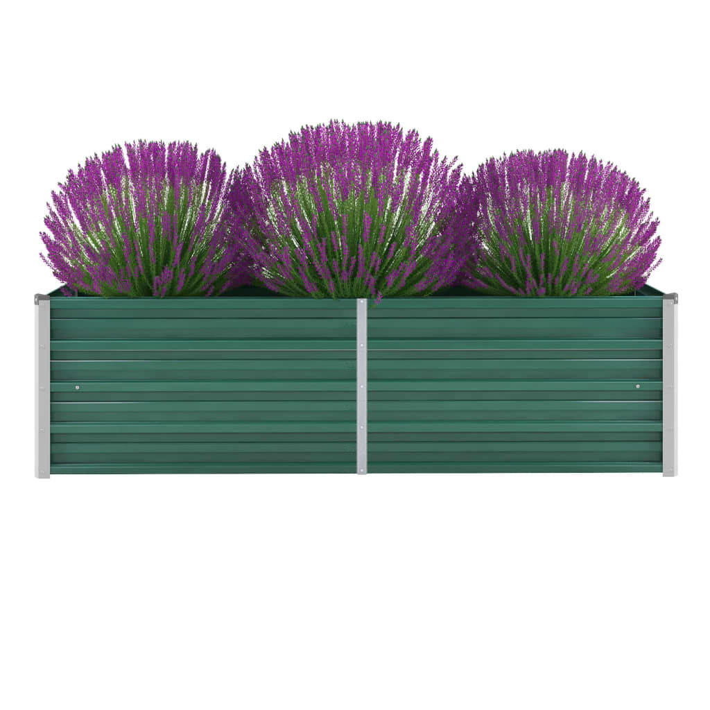 Vidaxl Planning Box elevado 160x40x45 cm de acero galvanizado verde