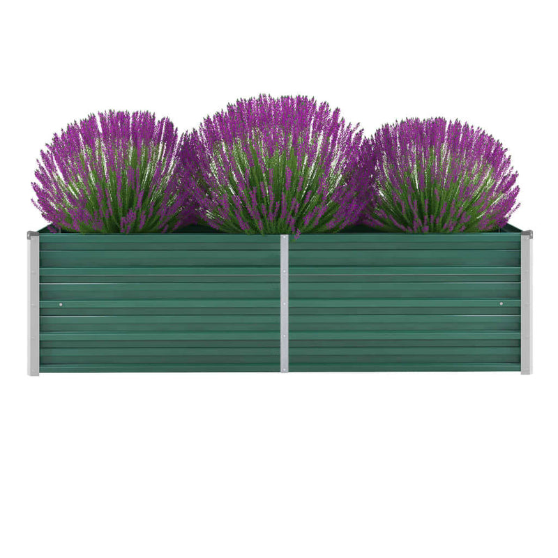 Vidaxl Planning Box elevado 160x40x45 cm de acero galvanizado verde
