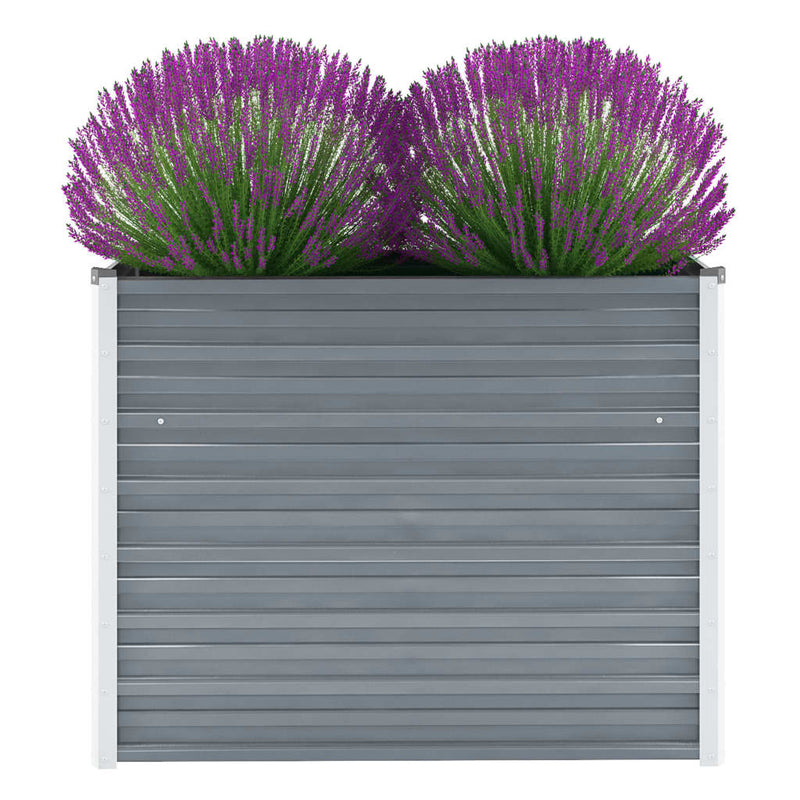 Plantador Vidaxl elevado 100x40x77 cm de acero galvanizado gris