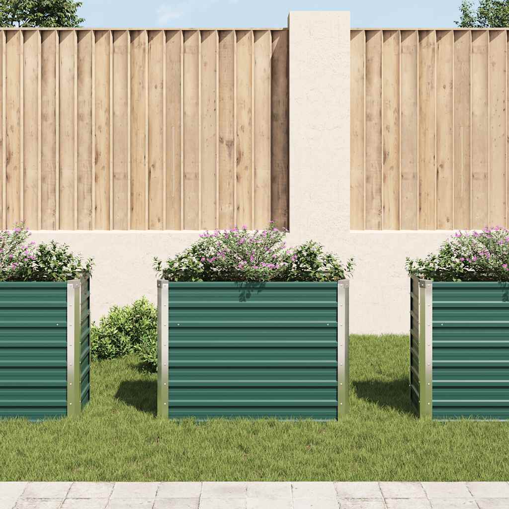 Plantador Vidaxl Insentado 100x40x77 cm de acero galvanizado verde