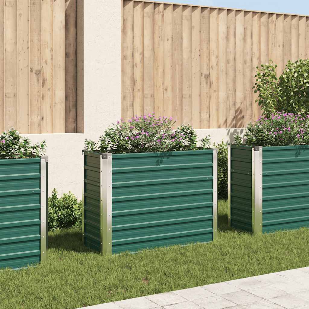 Plantador Vidaxl Insentado 100x40x77 cm de acero galvanizado verde