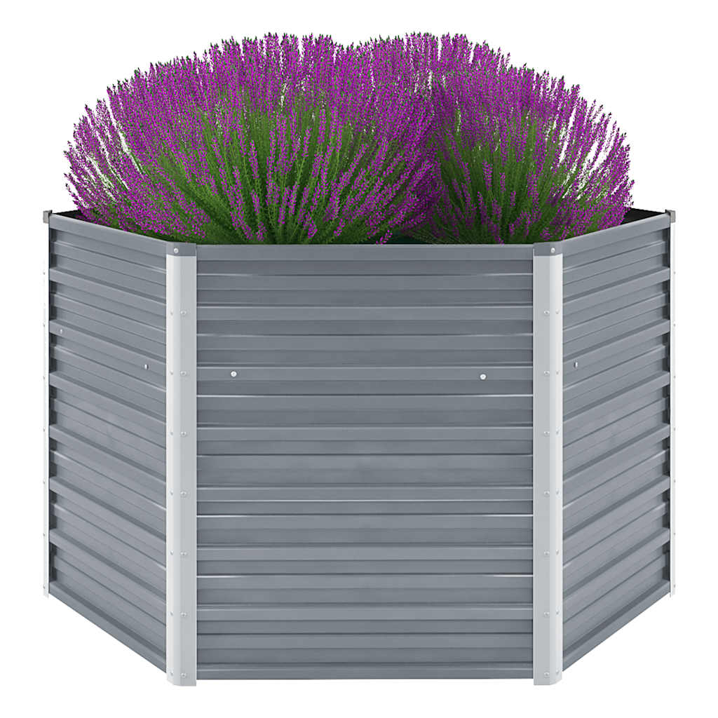 Vidaxl fioriera raccolta 129x129x77 cm grigio in acciaio zincato