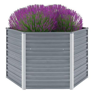 Vidaxl fioriera raccolta 129x129x77 cm grigio in acciaio zincato