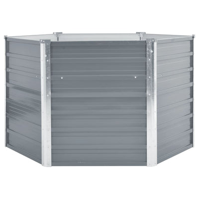 Vidaxl fioriera raccolta 129x129x77 cm grigio in acciaio zincato