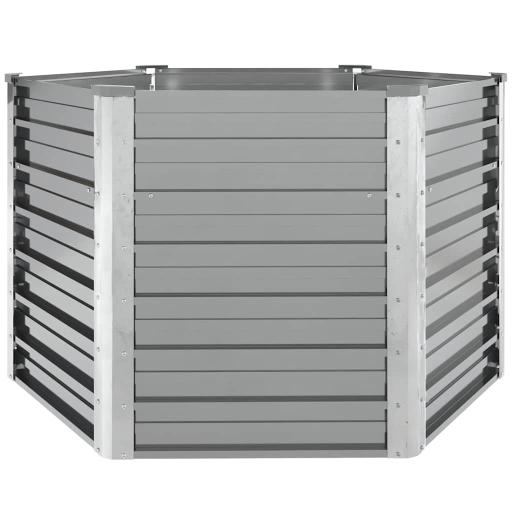 Vidaxl fioriera raccolta 129x129x77 cm grigio in acciaio zincato