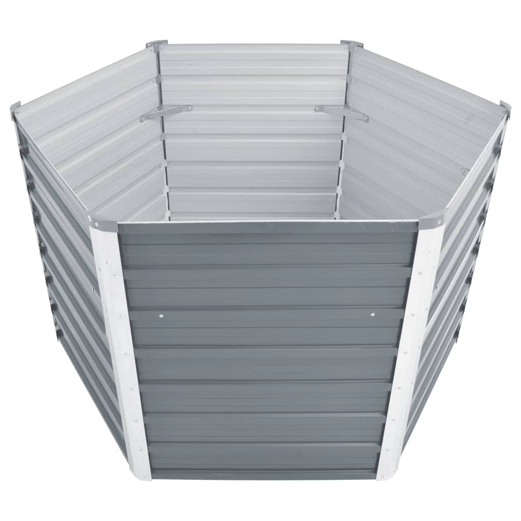 Vidaxl fioriera raccolta 129x129x77 cm grigio in acciaio zincato