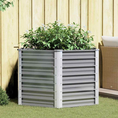 Vidaxl fioriera raccolta 129x129x77 cm grigio in acciaio zincato