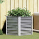 Plantador Vidaxl elevado 129x129x77 cm de acero galvanizado gris