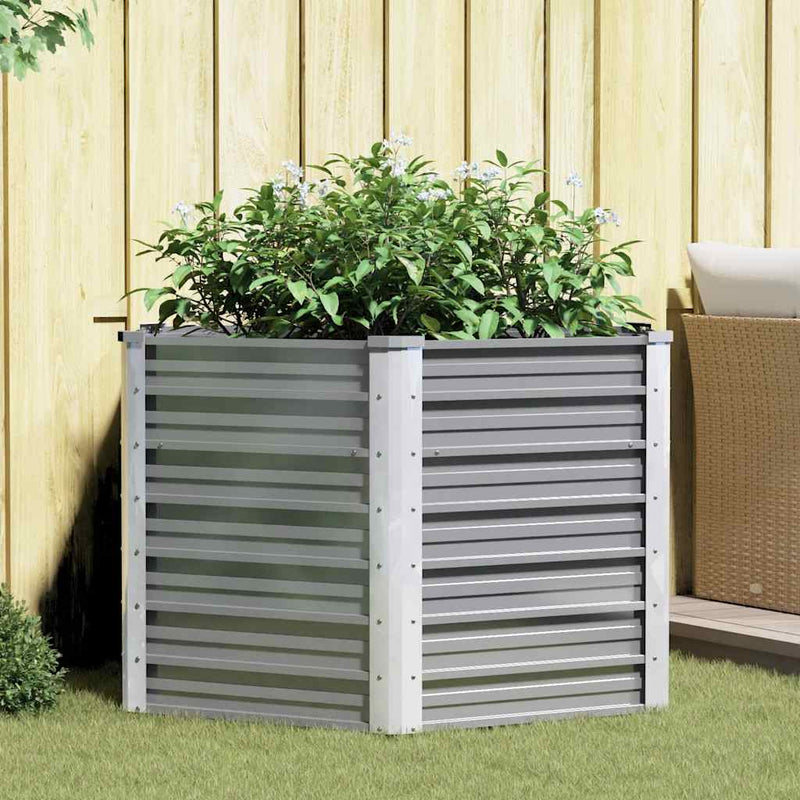 Vidaxl fioriera raccolta 129x129x77 cm grigio in acciaio zincato