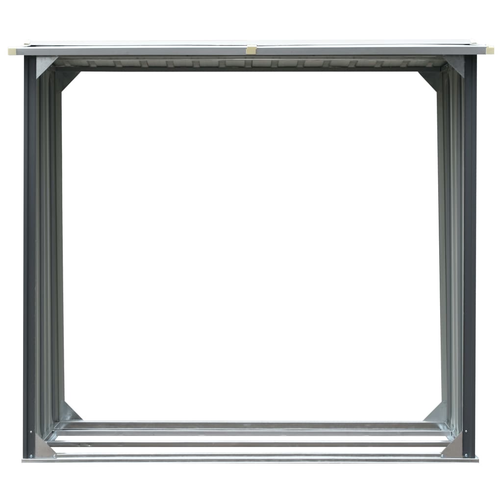 Vidaxl Firewood Shed 172x91x154 cm de acero galvanizado gris