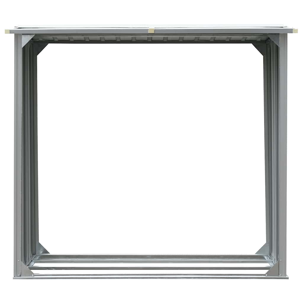 Vidaxl Firewood Shed 172x91x154 cm de acero galvanizado gris