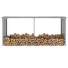 Vidaxl Firewood Shed 330x92x153 cm de acero galvanizado gris