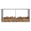 Vidaxl Firewood Shed 330x92x153 cm de acero galvanizado gris