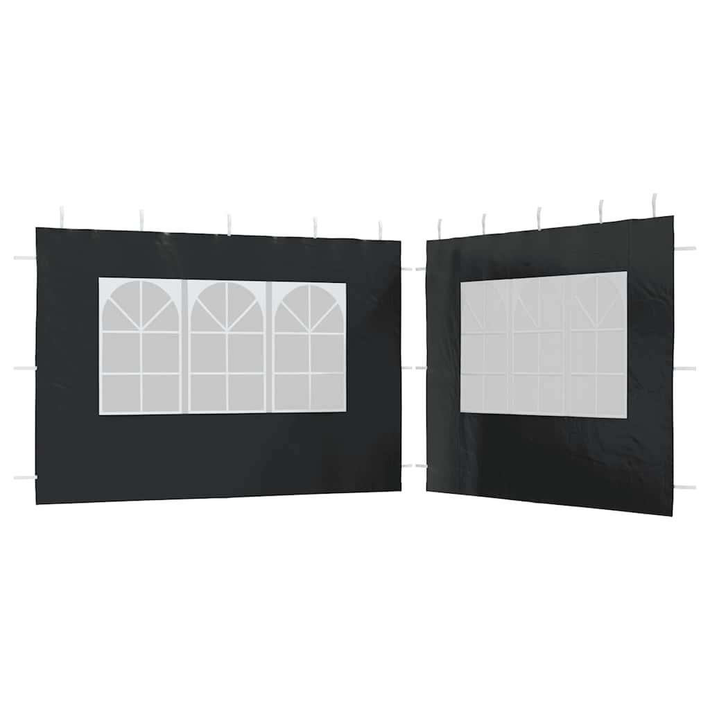 Paredes de carpa Vidaxl con ventana PE Anthracite 2 STS