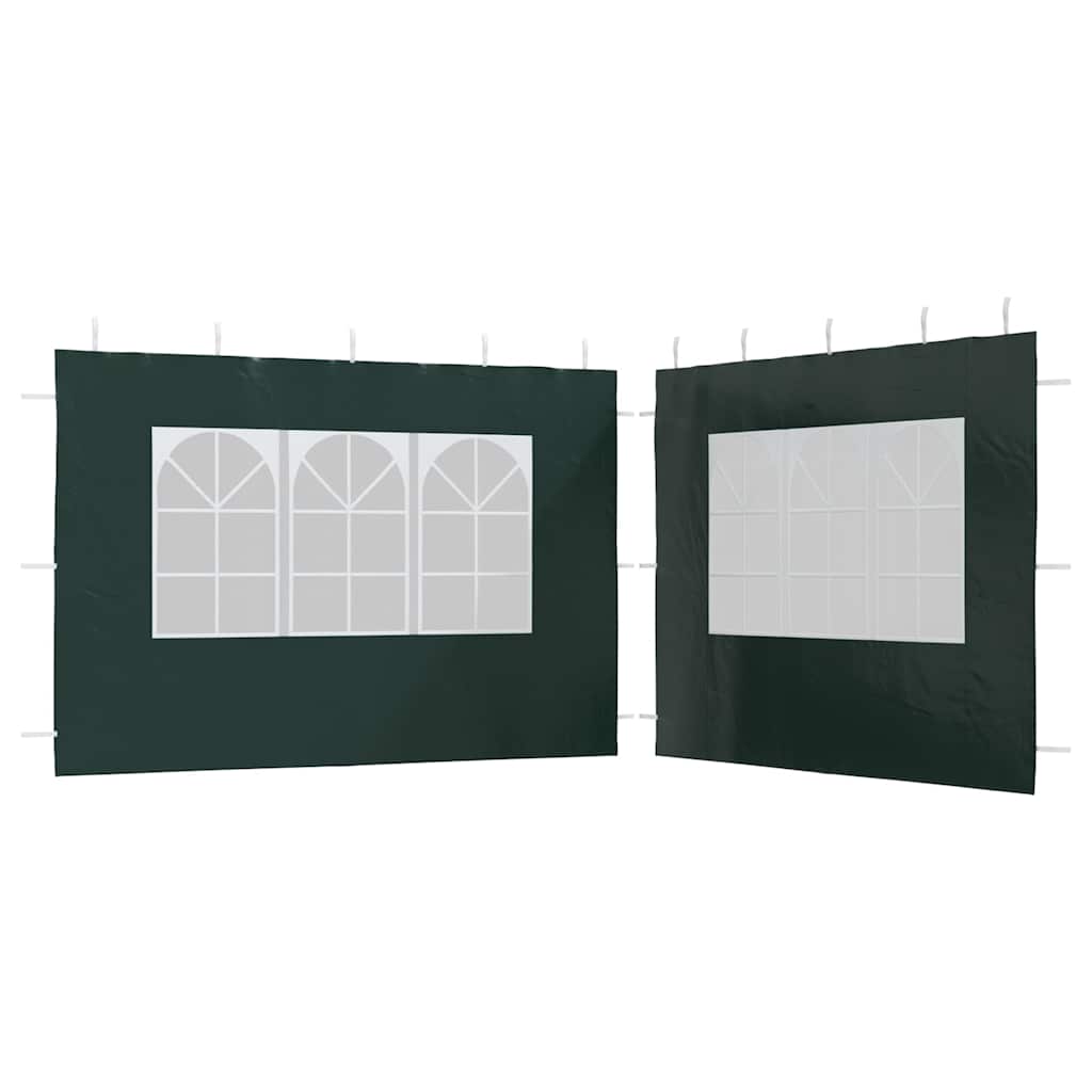 Paredes de carpa Vidaxl con ventana PE Green 2 PCS