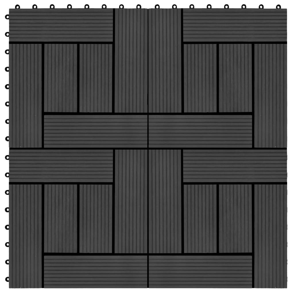 Vidaxl Terrace Piastrelle 30x30 cm 1 m² HKC Black 11 STS