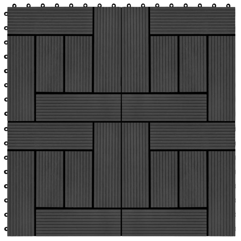 Vidaxl Terrace Piastrelle 30x30 cm 1 m² HKC Black 11 STS