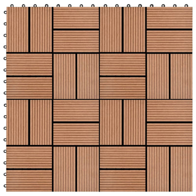 Vidaxl 11 ST Terrace Tile 30x30 cm 1 m² HKC Brown