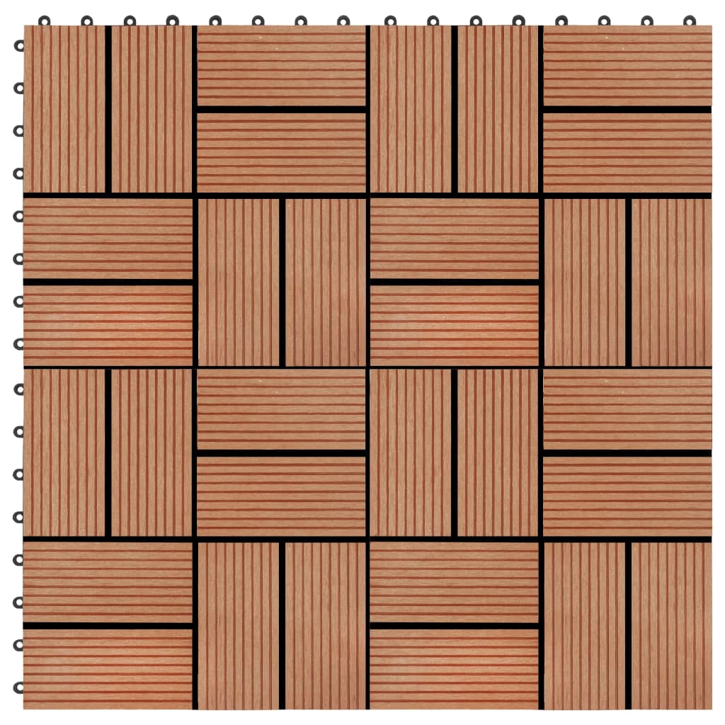 Vidaxl Terrace Tiles 30x30 cm 1 m² Color de teca HKC 11 STS